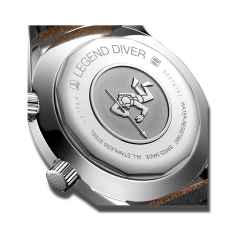 Longines Legend Diver Automatik Edelstahl 42mm braunes Zifferblatt braunes Lederband – Herrenuhren Uhr mit Datum aus Edelstahl. Das Gehäuse ist rund und silber. Das Lederarmband ist braun. Das Zifferblatt ist arabisch Index und braun. – Ansicht 2