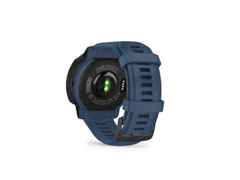 Garmin Instinct Crossover Solar faserverstärktes Polymer dunkelblau 45 mm Kautschukband dunkelblau – Herrenuhren Uhr Multifunktion aus Kautschuk und Kunststoff. Das Gehäuse ist rund und blau. Das Kautschuk / Kunststoff / Silikon Armband ist blau. Das Zifferblatt ist analog digital und schwarz. – Ansicht 6