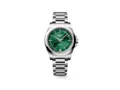 Longines Conquest Quarz Edelstahl 34mm grünes Zifferblatt Metallband – Damenuhren Uhr mit Datum aus Edelstahl. Das Gehäuse ist rund und silber. Das Edelstahlarmband ist silber. Das Zifferblatt ist ein Index in grün.