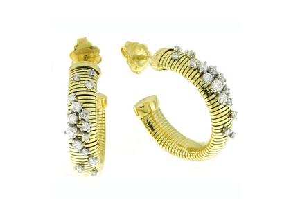 Chimento Stardust Creolen Gelbgold – Ohrschmuck Creolen aus 750 Gelbgold, 750 Weißgold und und .
