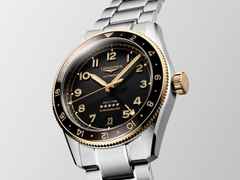 Longines Spirit Zulu Time Automatik Edelstahl 39mm Gelbgold-Lünette graues Zifferblatt Metallband – Herrenuhren Uhr mit Datum aus 750 Gelbgold, Edelstahl und Keramik. Das Gehäuse ist rund und silber-gelbgold. Das Edelstahlarmband ist silber. Das Zifferblatt ist arabisch Index und grau. – Ansicht 2