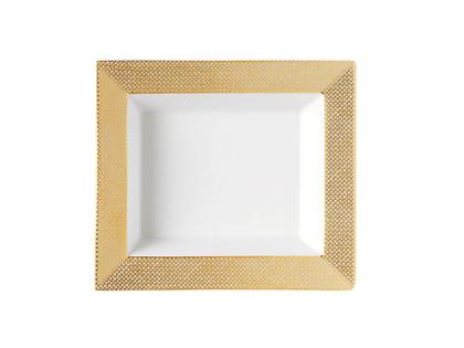 Meissen Vide-Poche klein "Mesh Gold" – Porzellanwaren Porzellandekoration in weiß und aus Porzellan und vergoldet.