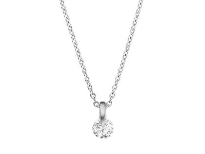 Schaffrath Liberte Lumina Collier Weißgold mit Brillant 0,20 – Halsschmuck Kette mit Anhänger aus 750 Weißgold.