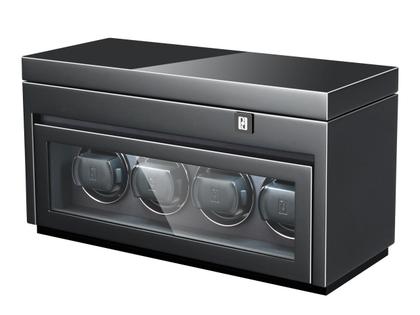 Paul Design Gentlemen  4+6 Uhrenbeweger Black Highgloss – Uhrenbeweger Uhrenbeweger für mehrere Uhren aus Holz.