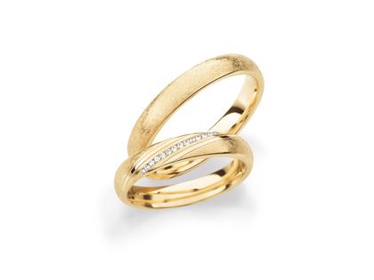 Max Kemper Trauring Paar Roségold 3,8mm gewölbt mit Brillanten 0,042ct – Ringe Trauring mit Besatz aus 585 Rotgold.