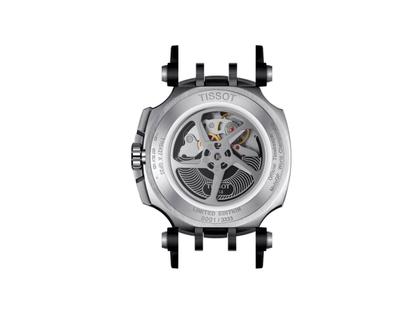 Tissot T-Race MotoGP               2020 / 2021 Chronograph  Limited Edition Automatik schwarz PVD – Herrenuhren Chronograph aus Edelstahl und PVD beschichtet. Das Gehäuse ist rund und silber. Das Lederarmband ist schwarz. Das Zifferblatt ist arabisch und schwarz. – Ansicht 4