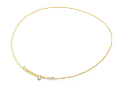 Silhouette Schmuck Ivy Collier Gelbgold 42cm mit Brillant 0,050ct – Halsschmuck Collier aus 750 Gelbgold, 750 Weißgold und und .