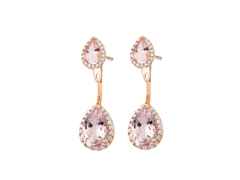 Capolavoro Espressivo Jennifer Ohrstecker Roségold mit rosanem Morganit und Brillanten 0,060ct – Ohrschmuck Ohrstecker aus 750 Rotgold. – Ansicht 3