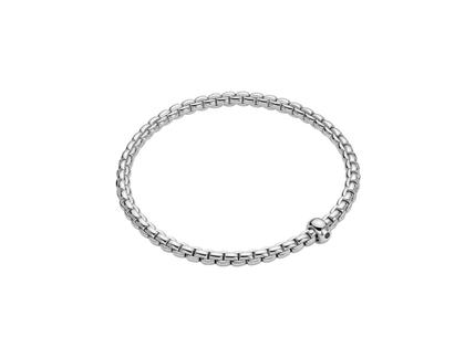 Fope Eka Flex'It Men Armband Weißgold M mit schwarzem Brillant 0,010ct flexibel – Armschmuck Armband aus 750 Weißgold.
