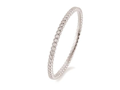 Silhouette Schmuck Tennis Flex Armband 56 Brillanten Weißgold – Armschmuck Armband aus 750 Weißgold.