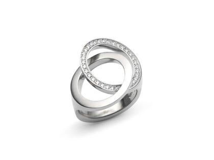 Angela Hübel Liaison Ring Platin mit Brillanten – Ringe Ring mit Besatz aus 950 Platin.