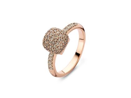 Bigli Mini Sweety "Brown Diamonds" Ring Roségold Gr. S mit braunen Brillanten 0,770ct – Ringe Ring mit Besatz aus 750 Rotgold.