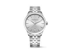 Maurice Lacroix 1975 Quarz Edelstahl 39mm silberfarbenes Zifferblatt Metallband – Herrenuhren Uhr mit Datum aus Edelstahl. Das Gehäuse ist rund und silber. Das Edelstahlarmband ist silber. Das Zifferblatt ist ein Index in silber.