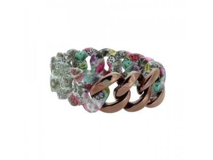 Hanse-Armband 107409 Paisley-Flower Edelstahl bronze – Armschmuck Armband aus Edelstahl.