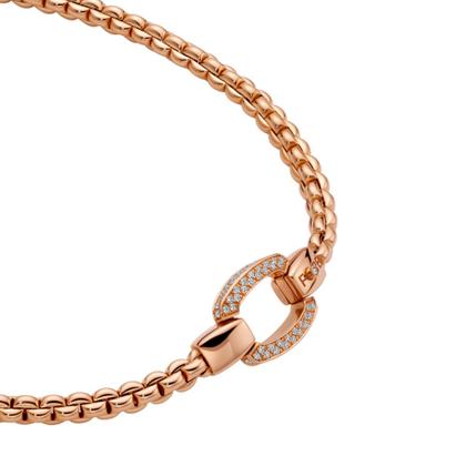 Fope Eka Flex'It Collier Roségold mit dekorativem Verschluss und Brillanten 0,650ct – Halsschmuck Collier aus 750 Rotgold. – Ansicht 2