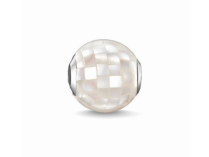 Thomas Sabo Karma K0129 Bead Weißes Perlmutt – Anhänger Anhänger mit Besatz aus 925 Silber.