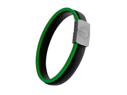 Wendestein/ Balance Band Armband Golf Emerald Green – Armschmuck Armband in schwarz und aus Edelstahl und Kautschuk.
