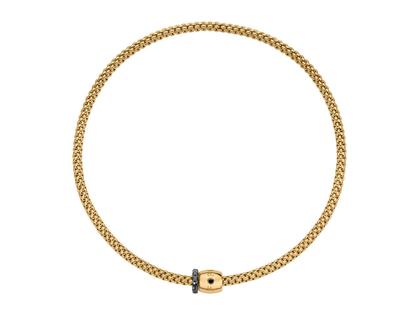 Halsschmuck Collier aus 750 Gelbgold, 750 Weißgold und und rhodiniert.