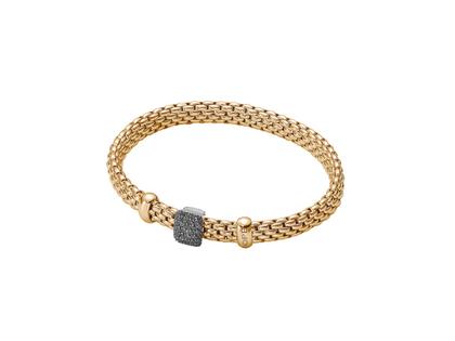 Armschmuck Armband aus 750 Gelbgold, 750 Weißgold und und rhodiniert.