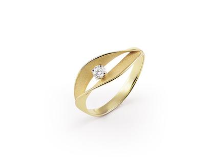 Cammilli Firenze Dune Assolo Ring Yellow Sunrise mit Brillant 0,100ct – Ringe Ring mit Besatz aus 750 Gelbgold.