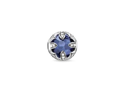Thomas Sabo Karma K0142 Bead Lotos Saphirblau – Anhänger Anhänger mit Besatz aus 925 Silber.