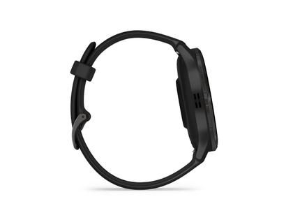 Garmin Venu 3 faserverstärktes Polymer Schiefergrau 45mm schwarzes Kautschukband – Herrenuhren Uhr Multifunktion aus Edelstahl, Kautschuk, Kunststoff und PVD beschichtet. Das Gehäuse ist rund und anthrazit. Das Kautschuk / Kunststoff / Silikon Armband ist schwarz. Das Zifferblatt ist digital und schwarz. – Ansicht 6