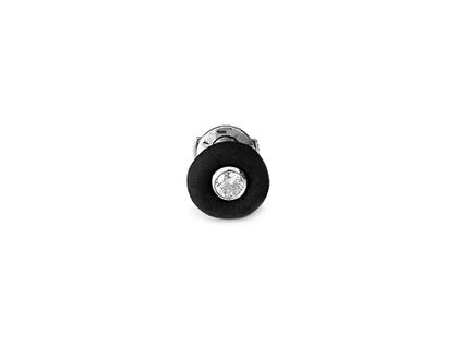 André Ribeiro Stick-Pin Kautschuk Weißgold 7mm mit Brillant – Ansteckschmuck Stickpin in schwarz und aus 750 Weißgold und Kautschuk.