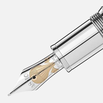 Montblanc Around the World in 80 Days Solitaire LeGrand Füllfederhalter blau – Schreibgeräte Füllfederhalter aus 750 Weißgold, Edelharz und und platiniert. – Ansicht 2