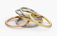 Niessing Farbringe Kombination Spring, Gelb, Rot, Sand, Grau, Platin – Ringe Ring aus 750 Rotgold, 750 Weißgold, 950 Platin und und . – Ansicht 2