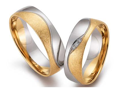 Gerstner Exclusiv Trauring Paar 9 – Ringe Trauring mit Besatz aus 585 Gelbgold, 585 Weißgold und und .