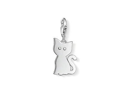 Thomas Sabo Charm-Anhänger Katze mit Zirkonia 1014 – Anhänger Anhänger mit Besatz in silber und aus 925 Silber.