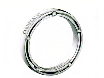Damiani D.Side Classico Weißgold Herrenring – Ringe Trauring mit Besatz aus 750 Weißgold.