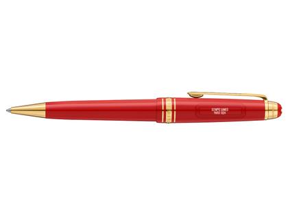 Montblanc Meisterstück X Olympic Heritage Paris 1924 Midsize Kugelschreiber rotes Edelharz vergoldet – Schreibgeräte Kugelschreiber in rot und aus Edelharz, Metall und vergoldet. – Ansicht 2