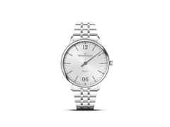 MeisterSinger Yaara Quarz Edelstahl 36mm silbernes Zifferblatt Metallband – Damenuhren Uhr ohne Datum aus Edelstahl. Das Gehäuse ist rund und silber. Das Edelstahlarmband ist silber. Das Zifferblatt ist arabisch Index und silber.