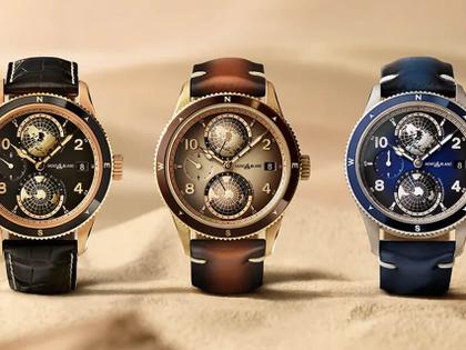 Montblanc 1858 Automatic Geosphere Bronze Limited Edition Wüste Gobi braun – Herrenuhren Uhr mit Datum aus Bronze. Das Gehäuse ist rund und roségold. Das Lederarmband ist braun. Das Zifferblatt ist arabisch Index und braun. – Ansicht 5