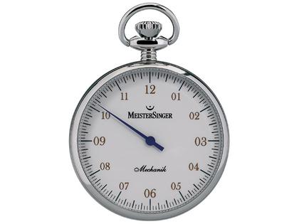 MeisterSinger Taschenuhr Limited Edition weiß – Herrenuhren Uhr ohne Datum aus Edelstahl. Der Zifferblatt ist arabisch.