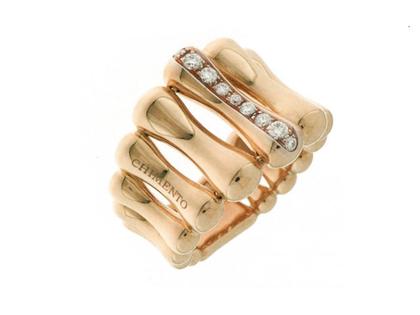 Chimento Bamboo Over Ring Roségold breit mit Brillanten 0,272ct – Ringe Ring mit Besatz aus 750 Rotgold, 750 Weißgold und und .