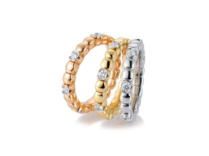 Ringe Ring mit Besatz aus 750 Weißgold.