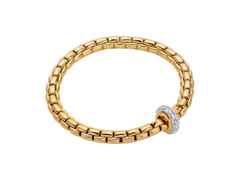 Fope Eka Flex'It   Armband  mittel Gelbgold 1 Ronde mit Brillanten 1,22ct M flexibel – Armschmuck Armband aus 750 Gelbgold, 750 Weißgold und und .