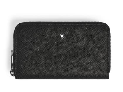 Montblanc Sartorial Brieftasche mit Reissverschluss Leder schwarz – Lederwaren Leder Brieftasche in schwarz und aus Leder.