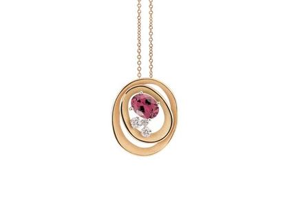 Cammilli Firenze Dune Solar Color Collierkette Orange Apricot mit Brillanten 0,190ct – Halsschmuck Collierkette aus 750 Gelbgold.