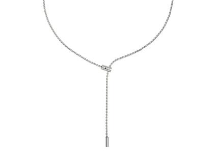Fope Aria Y-Collier Weißgold 41cm mit schwarzem Brillant 0,010ct – Halsschmuck Collier aus 750 Weißgold.