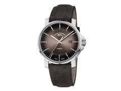 Mühle Glashütte 29er Casual Automatik Edelstahl 42,4mm braunes Zifferblatt braunes Lederband – Herrenuhren Uhr mit Datum aus Edelstahl und Leder. Das Gehäuse ist rund und silber. Das Lederarmband ist braun. Das Zifferblatt ist ein Index in braun. – Ansicht 2