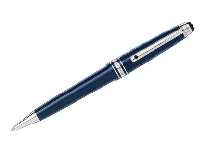 Montblanc Around the World in 80 Days LeGrand Kugelschreiber blau – Schreibgeräte Kugelschreiber aus Edelharz und und platiniert.