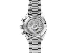 TAG Heuer Carrera Chronograph Sport Automatik Edelstahl 42mm silbernes Zifferblatt Metallband – Herrenuhren Chronograph aus Edelstahl und Keramik. Das Gehäuse ist rund und silber. Das Edelstahlarmband ist silber. Das Zifferblatt ist arabisch Index und silber. – Ansicht 2