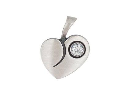 Nordform Design 02 Herz Anhänger – Anhänger Anhänger mit Besatz aus 925 Silber.