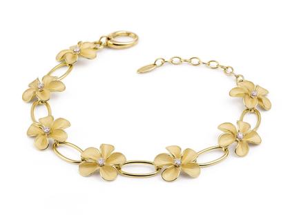 Cammilli Firenze Cherry Bloom Armband Yellow Sunrise mit Brillanten 0,210ct – Armschmuck Armband aus 750 Gelbgold.