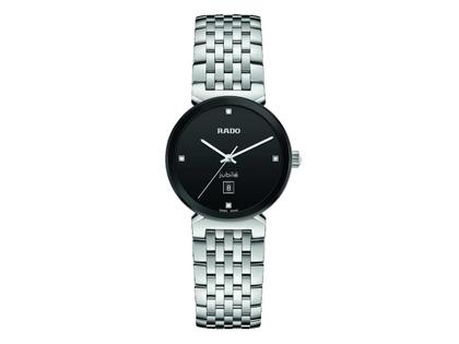 Damenuhren Uhr mit Datum aus Edelstahl. Das Gehäuse ist rund und silber. Das Edelstahlarmband ist silber. Das Zifferblatt ist ein Index in schwarz.
