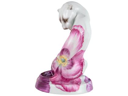 Meissen Figur Aufrichtender Panther "Giant Bloom" – Porzellanwaren Porzellandekoration in weiß und aus Porzellan. – Ansicht 2