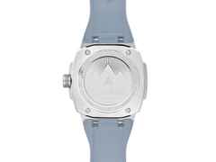 Alpina Alpiner Extreme Solarmetre Quarz Edelstahl 38mm blaues Zifferblatt blaues Kautschukband – Herrenuhren Uhr mit Datum aus Edelstahl und Kautschuk. Das Gehäuse ist rund und silber. Das Kautschuk / Kunststoff / Silikon Armband ist blau. Das Zifferblatt ist ein Index in blau. – Ansicht 3